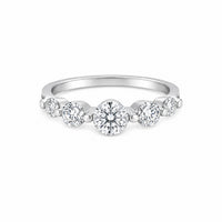 Silver diamond row women`s Ring