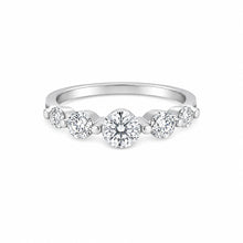 Silver diamond row women`s Ring