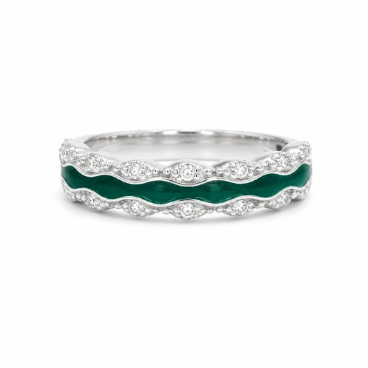 Oceanic Flow Women`s Ring in Silver