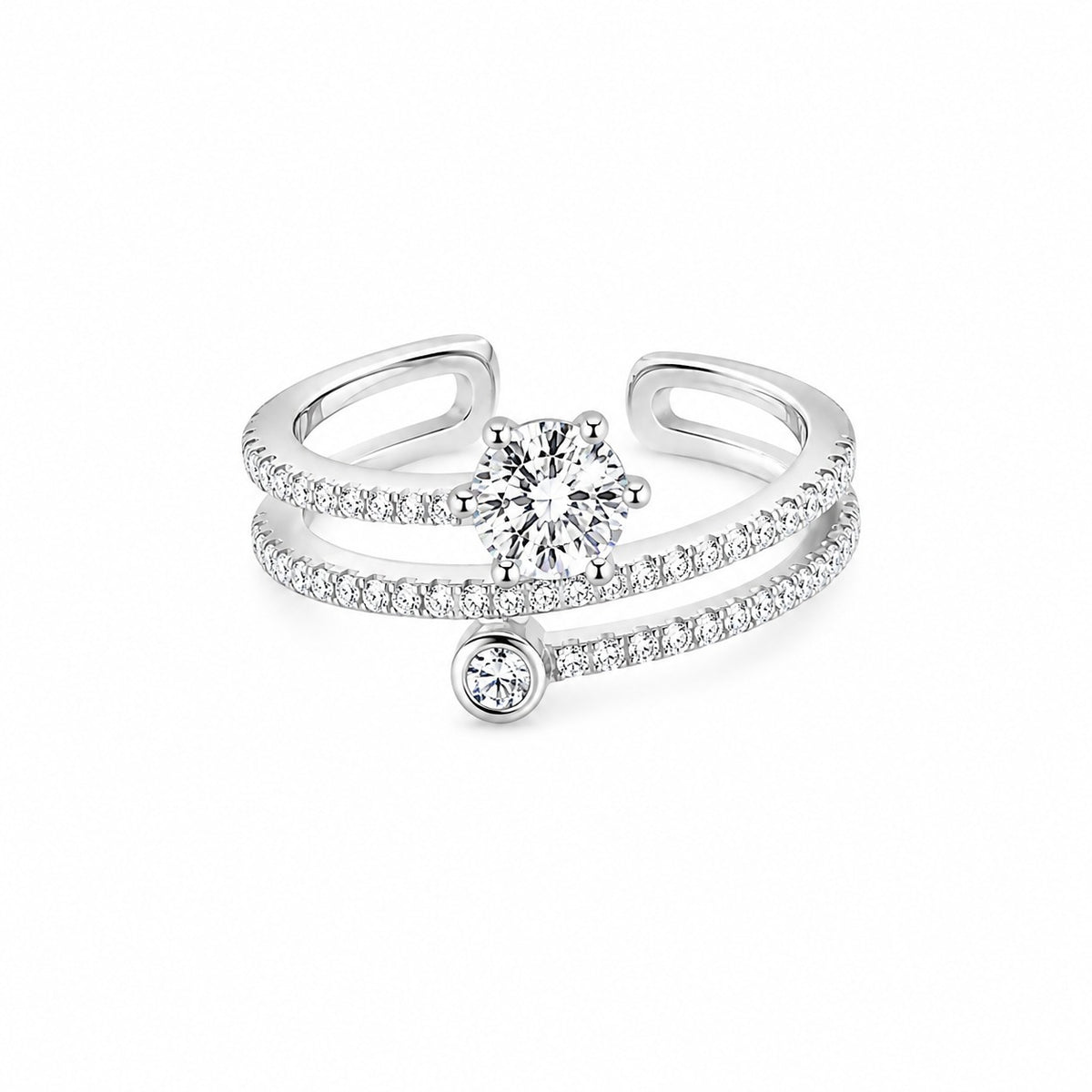Silver Starlight Shine Women`s Ring