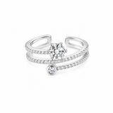 Silver Starlight Shine Women`s Ring