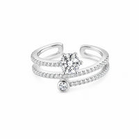 Silver Starlight Shine Women`s Ring