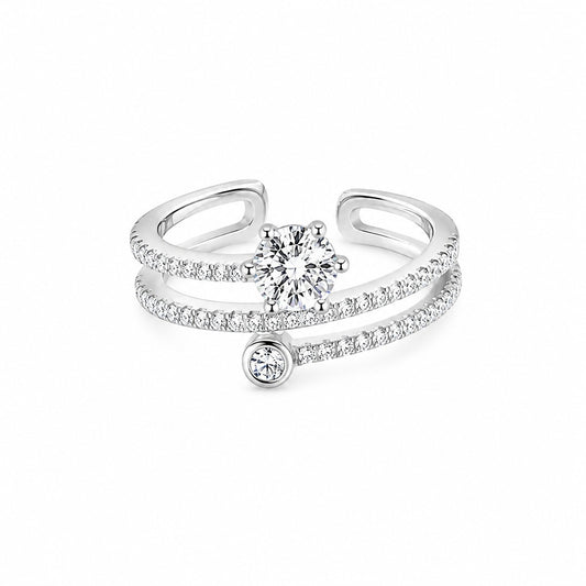 Silver Starlight Shine Women`s Ring