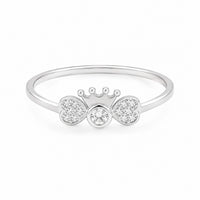 Silver Royal Bow Women`s Ring
