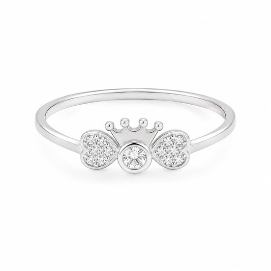 Silver Royal Bow Women`s Ring