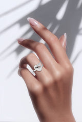 Silver Heart Shapped Women`s Ring