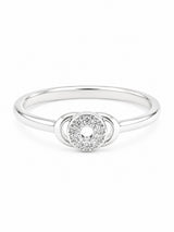 Silver Interlocking Circle Women`s Ring