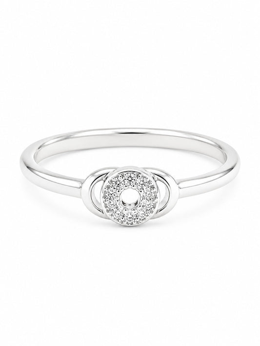 Silver Interlocking Circle Women`s Ring