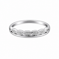 Marquise-cut pattern Women`s ring in Silver