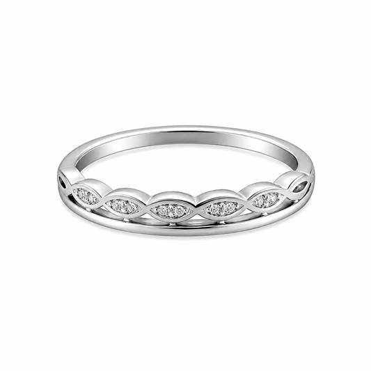 Marquise-cut pattern Women`s ring in Silver