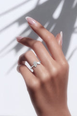 Silver Sparkling Teardrop Women`s Ring