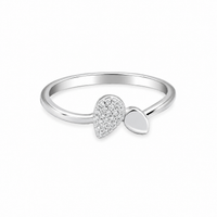 Silver Sparkling Teardrop Women`s Ring