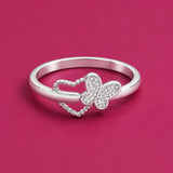 Butterfly Crystal Ring in Silver