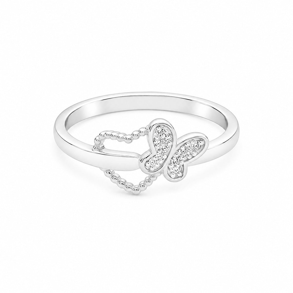 Butterfly Crystal Ring in Silver