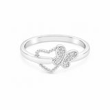 Butterfly Crystal Ring in Silver