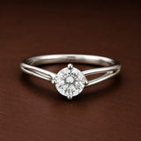 Crystal Beam ring in Silver