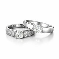 Silver Timeless Promise Couple Rings