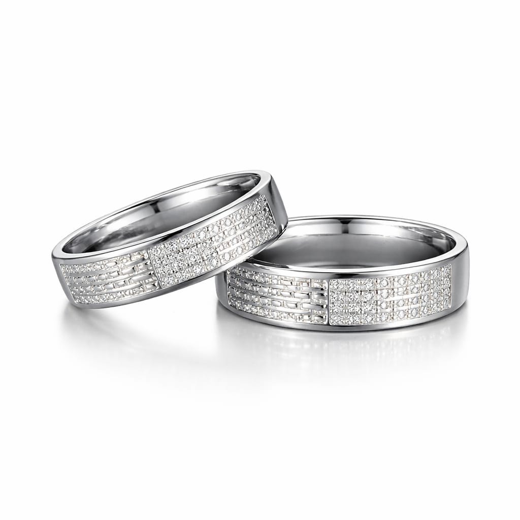 Silver Spark Couple Ring