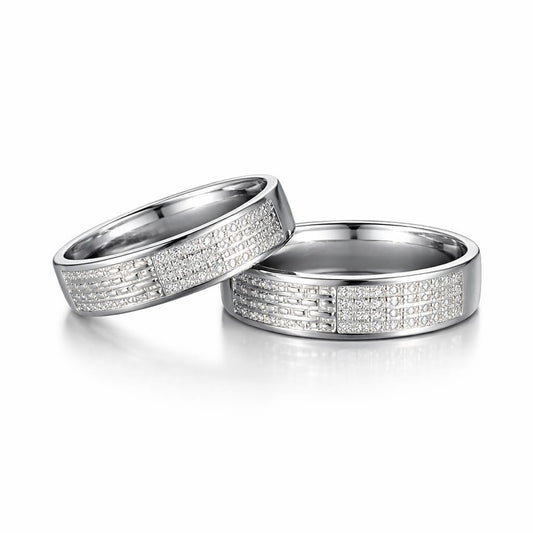 Silver Spark Couple Ring