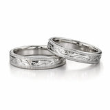 Silver Engraved Couple Rings