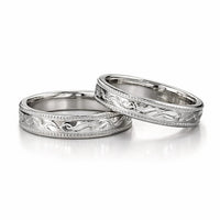 Silver Engraved Couple Rings