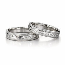 Silver Engraved Couple Rings
