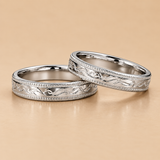 Silver Engraved Couple Rings