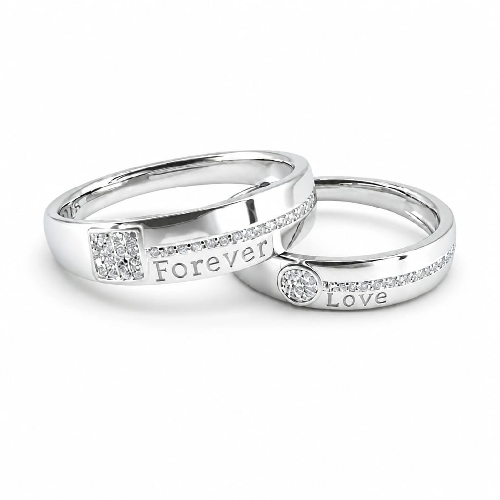 Silver Forever Love Couple Ring