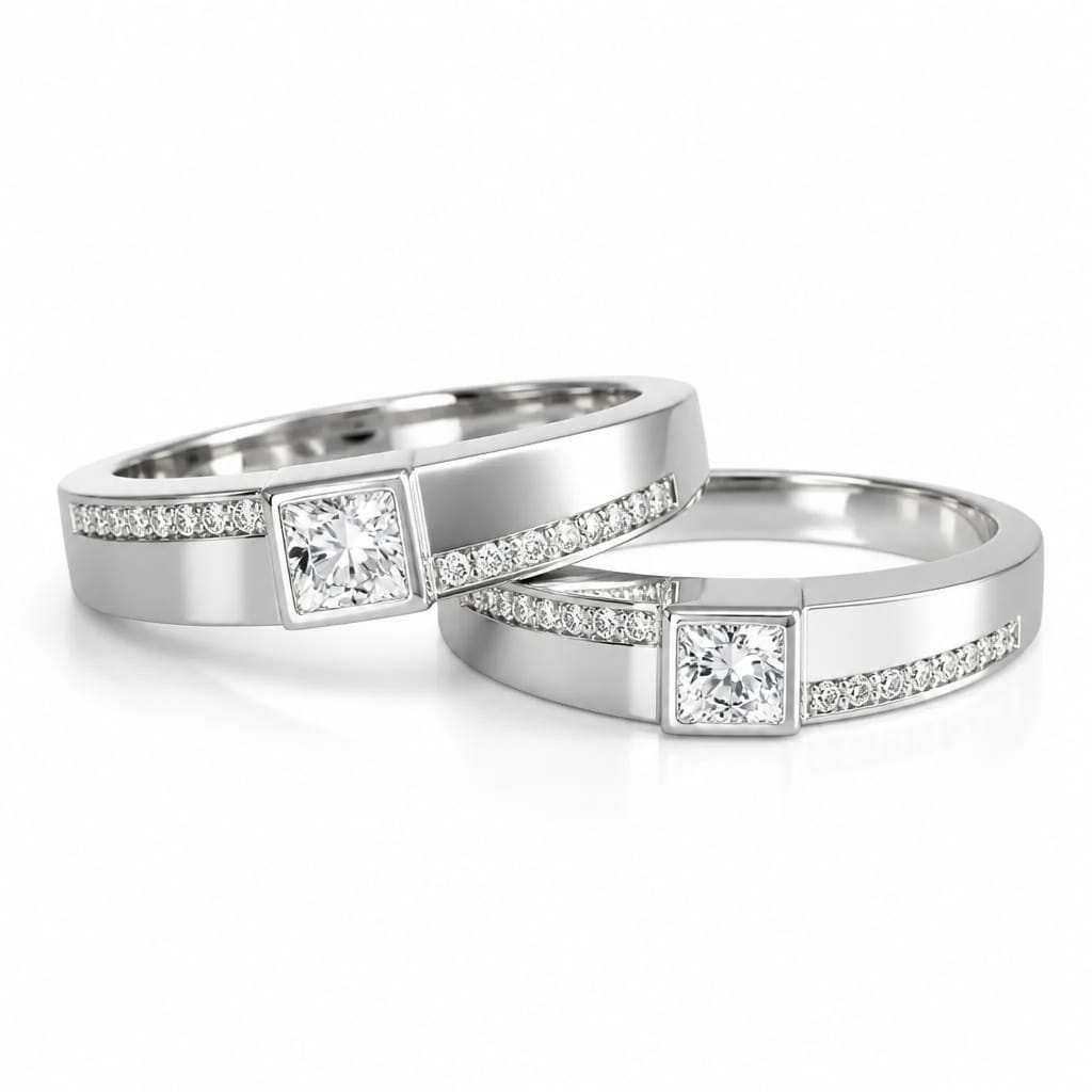 Silver Radiance Union Couple Ring