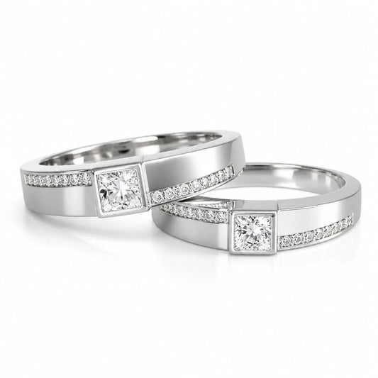 Silver Radiance Union Couple Ring