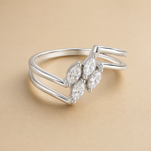 Split Band Silver Women`s Ring