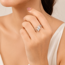 Split Band Silver Women`s Ring