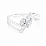 Split Band Silver Women`s Ring