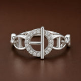 Twist Band Silver Women`s Ring
