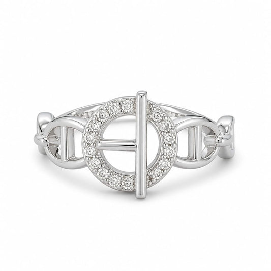 Twist Band Silver Women`s Ring