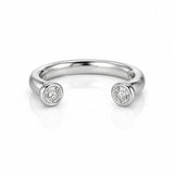 Silver Open Crystal Ring for Women Adjustable