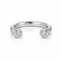 Silver Open Crystal Ring for Women Adjustable