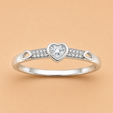 Silver Heartline Women`s Ring