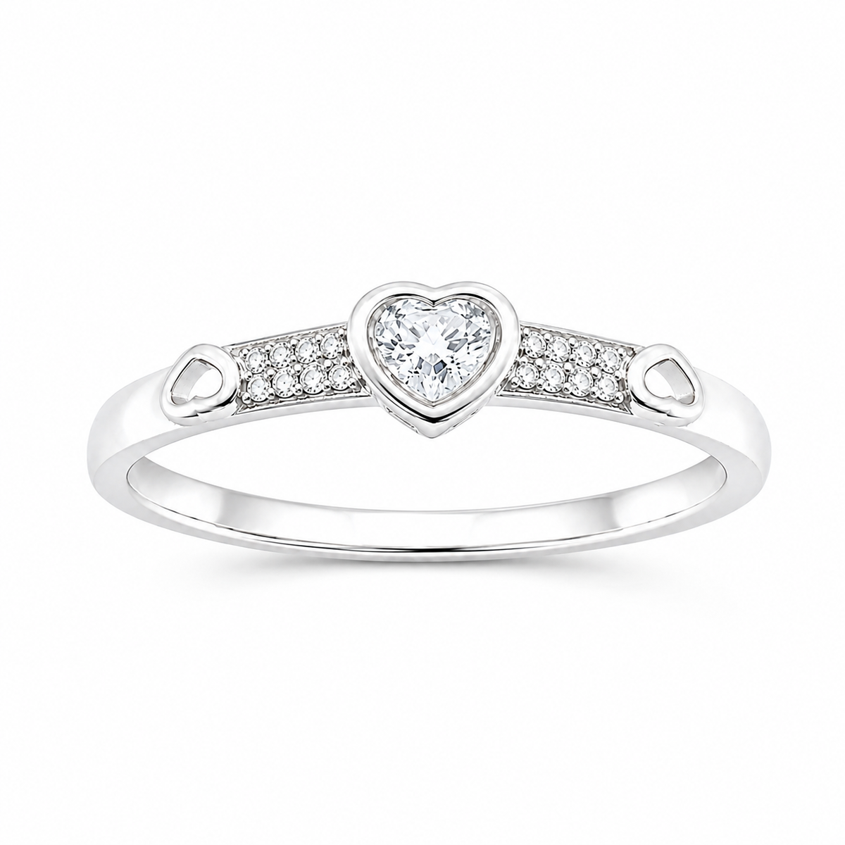 Silver Heartline Women`s Ring