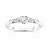 Silver Heartline Women`s Ring