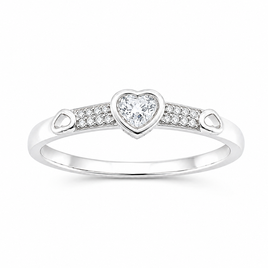 Silver Heartline Women`s Ring