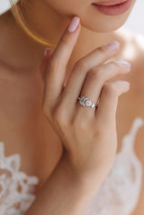 Silver Leaf pattern Women`s Ring