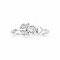 Silver Leaf pattern Women`s Ring