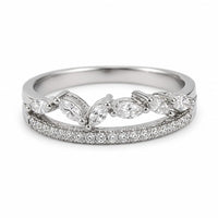 Silver Crown patterned Women`s Ring