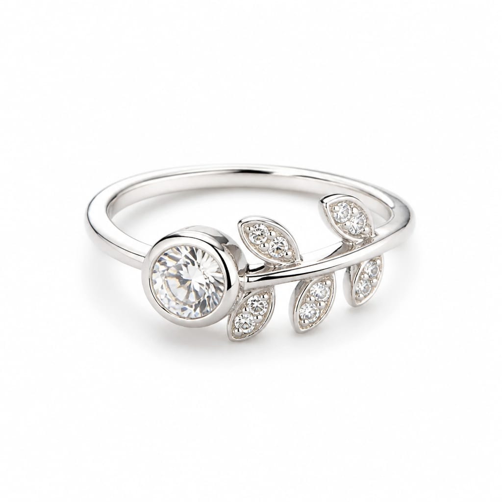 Silver Leafline Women`s Ring