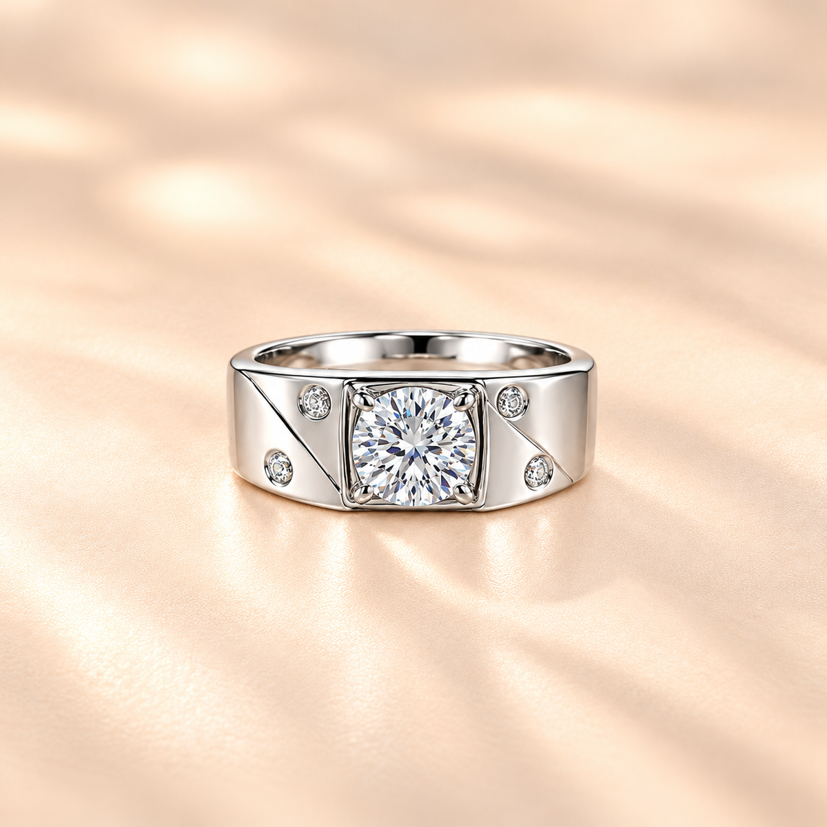 Silver Diamond Men’s Ring