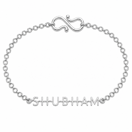 Personalized Silver Name Bracelet Rakhi