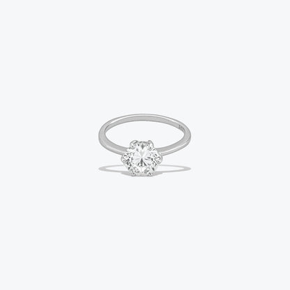 Celeste Solitaire Ring – Sterling Silver with Classic Sparkle