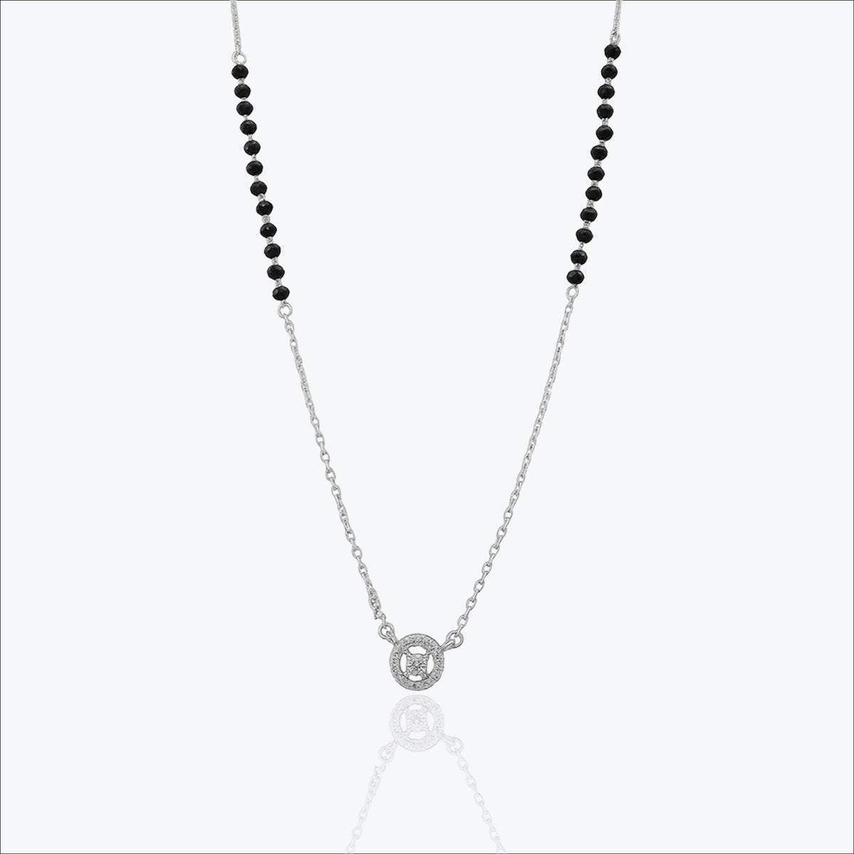 Obscura Halo Pendant – Sterling Silver in Refined Contrast