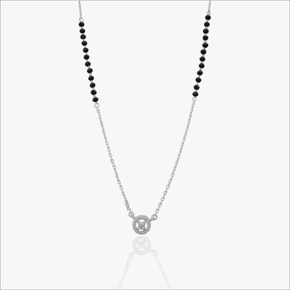 Obscura Halo Pendant – Sterling Silver in Refined Contrast